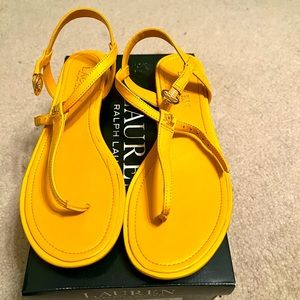 Ralph Lauren Olivea Sunflower kidskin leather sandals 6.5US
